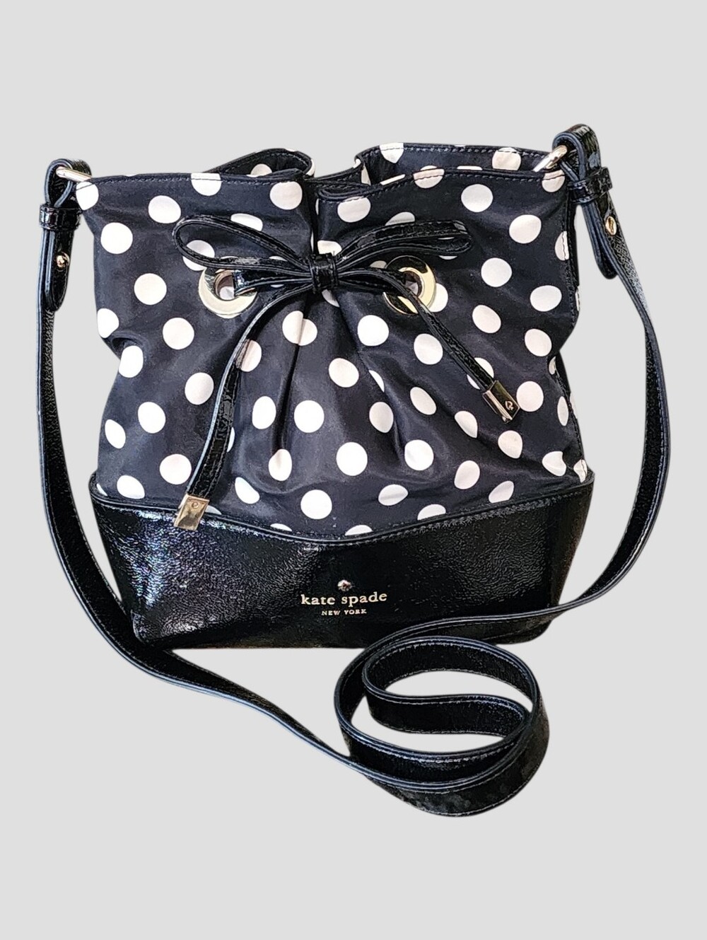 Kate Spade Polka Dot Valentine Bucket Bag Y2K Handbag Purse New York Pink Lining